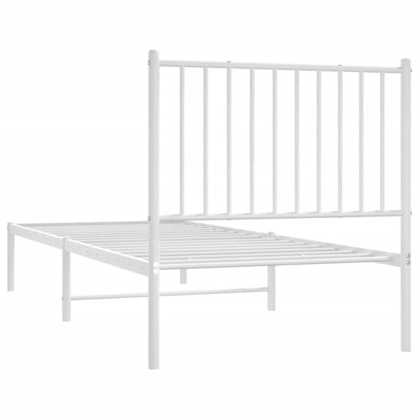 vidaXL Sengeramme i metall med hodegavl hvit 80x200 cm