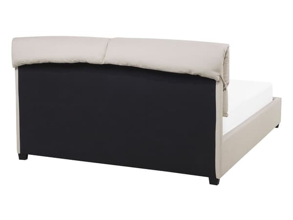 Seng Beige Polyester 140 x 200 cm Vandseng Moderne Blød Polstret Trekvart Seng Polstret Sengegavl Soveværelse Inspiration Kvalitetsseng