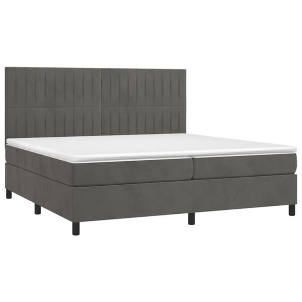 vidaXL kontinentalseng med madras 200x200 cm fløjl mørkegrå