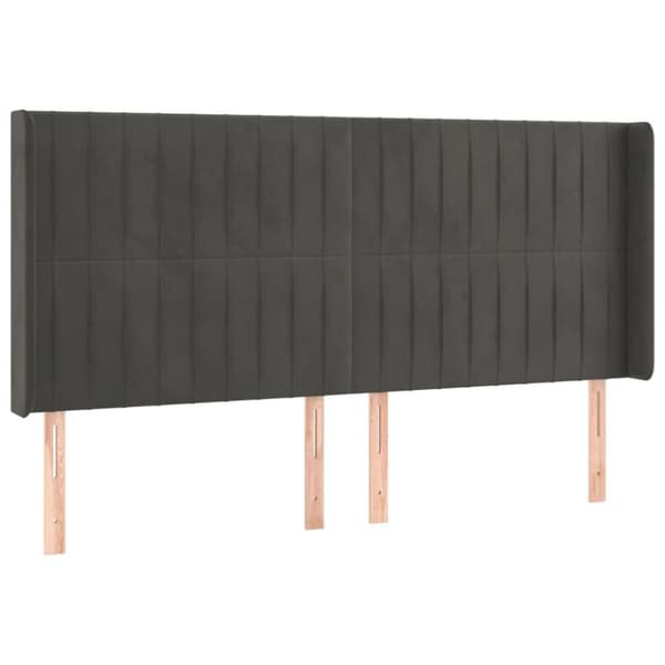 vidaXL kontinentalseng med LED-lys 200x200 cm fløjl mørkegrå