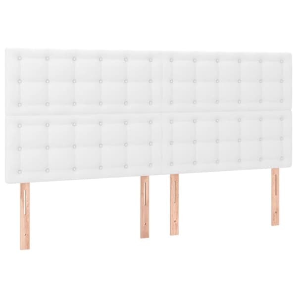 vidaXL kontinentalseng med madras 200x200 cm kunstlæder hvid