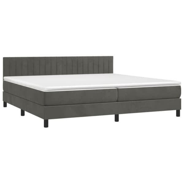 vidaXL kontinentalseng med madras 200x200 cm fløjl mørkegrå