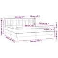 Miniatyrbillede 7 af 9: vidaXL kontinentalseng med madras 200x200 cm stof sort