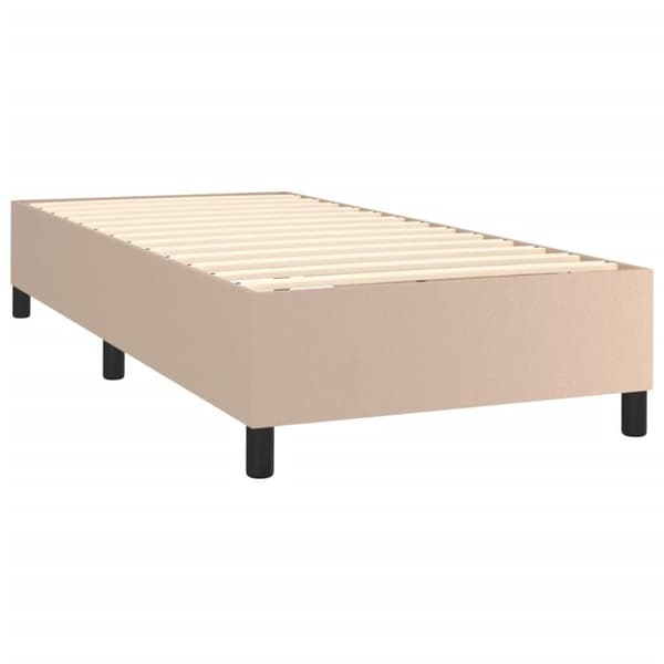 vidaXL sengeramme til kontinentalseng 100x200 cm kunstlæder cappuccino