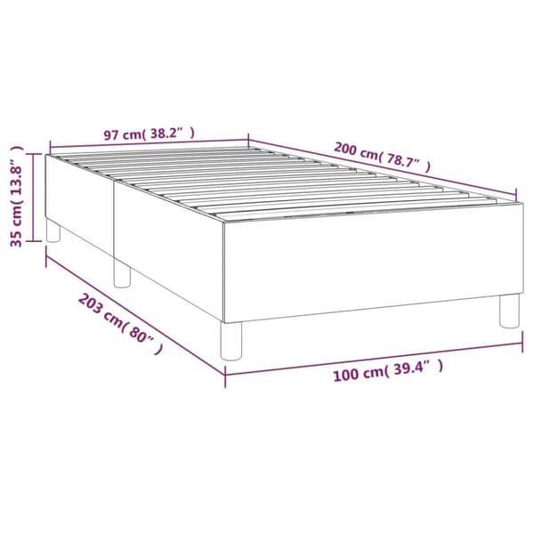 vidaXL sengeramme til kontinentalseng 100x200 cm kunstlæder cappuccino