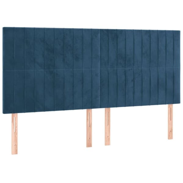 vidaXL kontinentalseng med LED-lys 200x200 cm fløjl mørkeblå