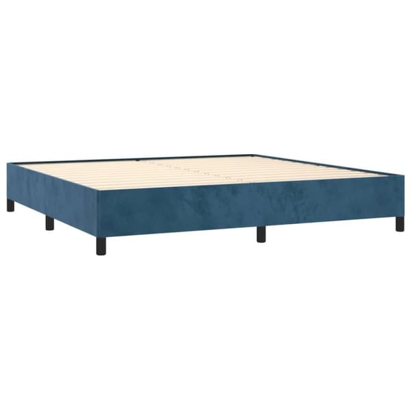 vidaXL kontinentalseng med madras 200x200 cm fløjl mørkeblå