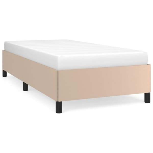 vidaXL sengeramme 90x200 cm kunstlæder cappuccinofarvet