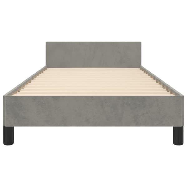 vidaXL sengeramme med sengegavl 100x200 cm fløjl lysegrå