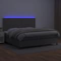Miniatyrbillede 4 af 10: vidaXL kontinentalseng med LED-lys 200x200 cm kunstlæder grå