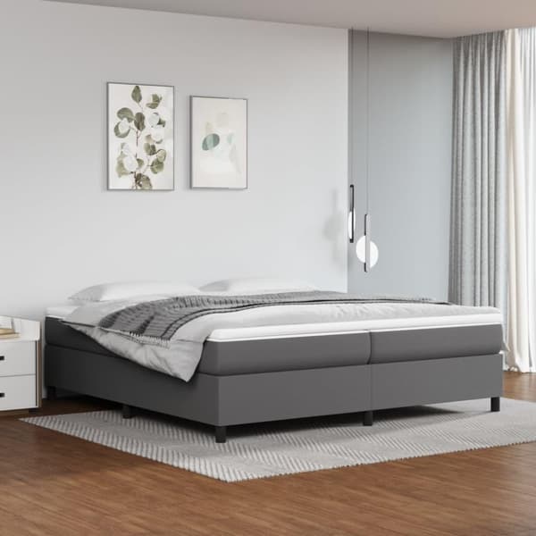 vidaXL sengeramme 200x200 cm kunstlæder grå