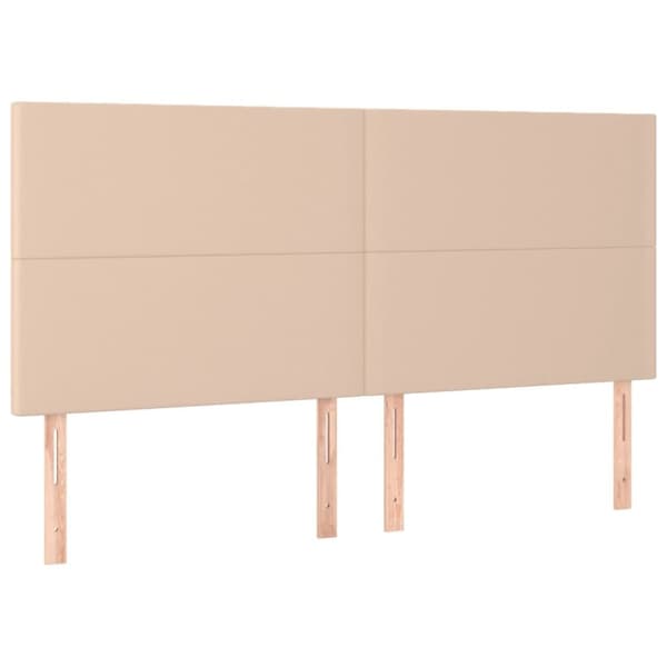 vidaXL kontinentalseng 200x200 cm kunstlæder cappuccinofarvet