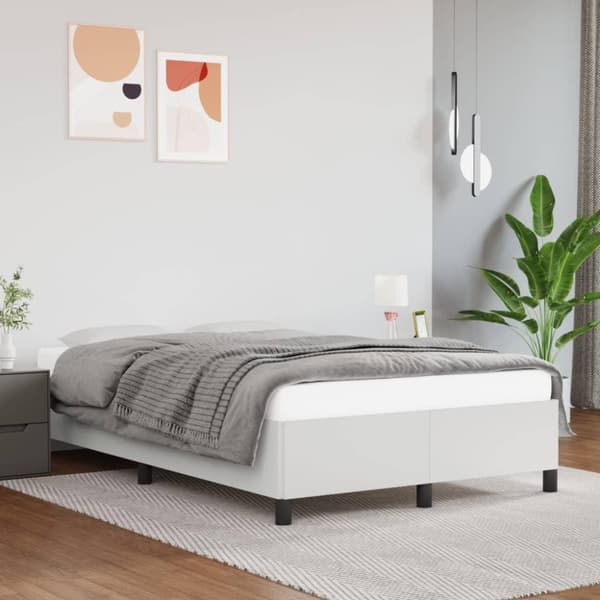 vidaXL sengeramme 120x200 cm kunstlæder hvid