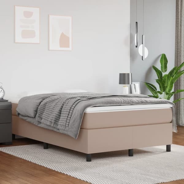 vidaXL sengeramme til kontinentalseng 120x200 cm kunstlæder cappuccino