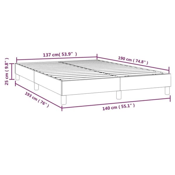 vidaXL sengeramme 140x190 cm stof gråbrun