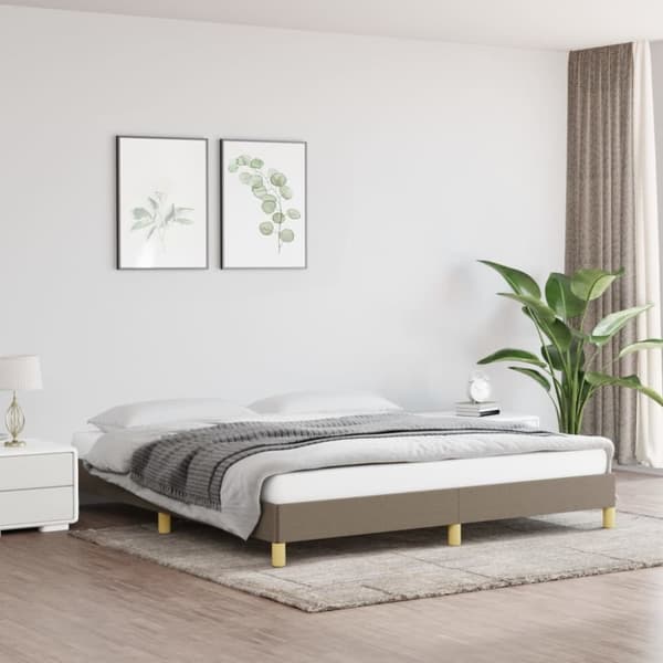 vidaXL sengeramme 180x200 cm stof gråbrun