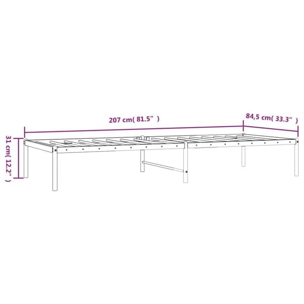 vidaXL Sengeramme i metall hvit 80x200 cm
