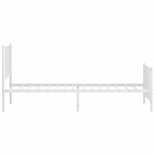 vidaXL sengeramme med sengegavl og fodgærde 90x200 cm metal hvid