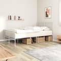 Miniatyrbilde 2 av 9: vidaXL Sengeramme i metall med hode- og fotgavl hvit 135x190 cm