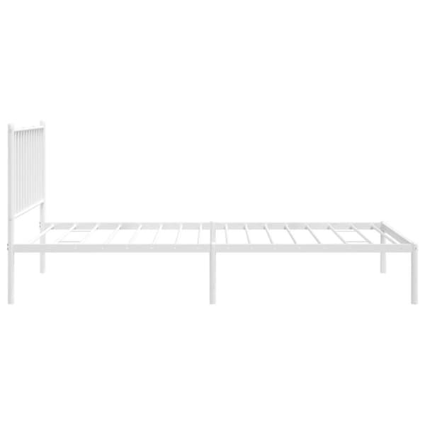 vidaXL Metallinen sängynrunko päädyllä valkoinen 90x200 cm