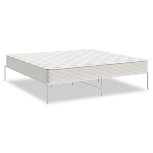 vidaXL Sengeramme i metall hvit 183x213 cm