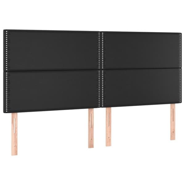 vidaXL kontinentalseng 160x200 cm kunstlæder sort