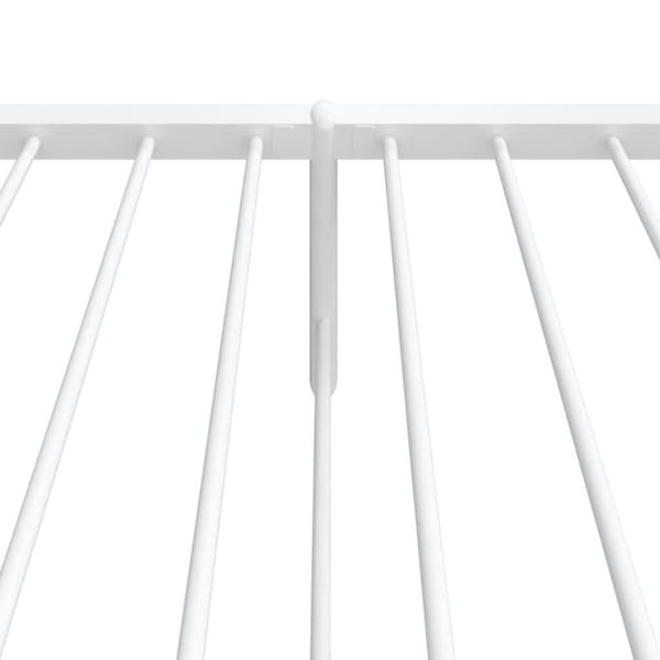 vidaXL sengeramme med sengegavl og fodgærde 100x200 cm metal hvid