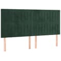 Miniatyrbillede 6 af 9: vidaXL kontinentalseng med LED-lys 160x200 cm fløjl mørkegrøn