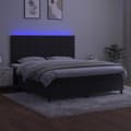 Miniatyrbillede 4 af 10: vidaXL kontinentalseng med LED-lys 160x200 cm fløjl sort