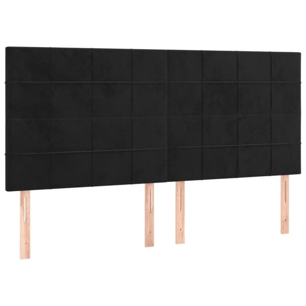 vidaXL kontinentalseng med LED-lys 160x200 cm fløjl sort