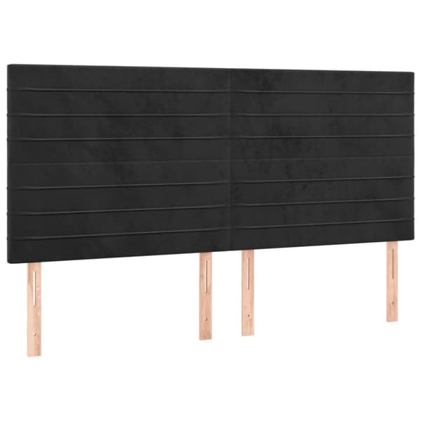 vidaXL kontinentalseng med madras 160x200 cm fløjl sort