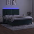 Miniatyrbillede 3 af 9: vidaXL kontinentalseng med LED-lys 160x200 cm fløjl mørkegrøn