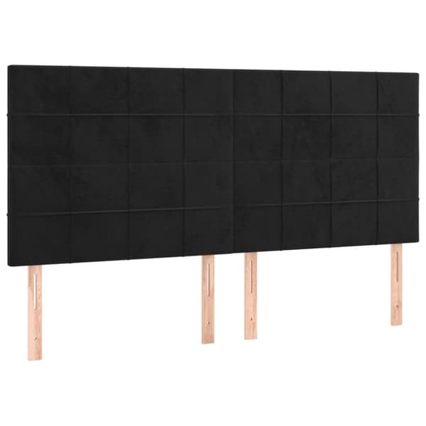vidaXL kontinentalseng med madras 160x200 cm fløjl sort