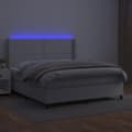 Miniatyrbillede 3 af 10: vidaXL kontinentalseng med LED-lys 160x200 cm kunstlæder hvid