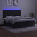 Miniatyrbillede 4 af 10: vidaXL kontinentalseng med LED-lys 160x200 cm fløjl sort