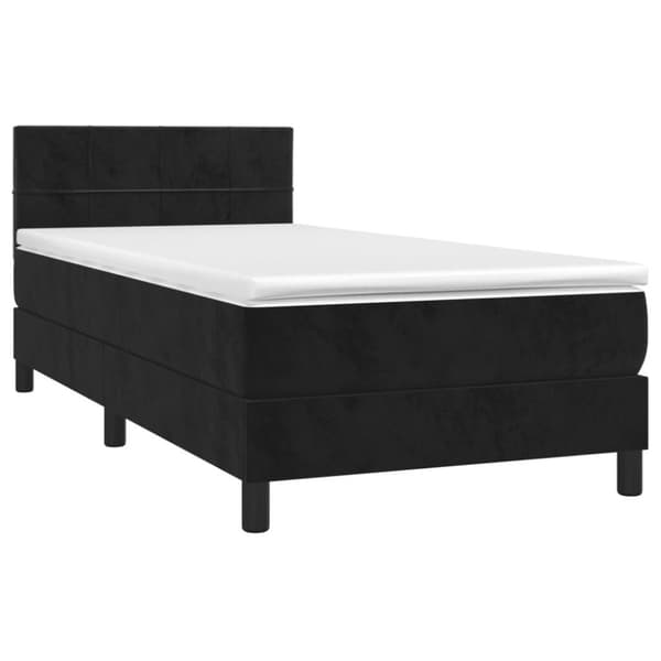 vidaXL kontinentalseng med madras 90x200 cm fløjl sort