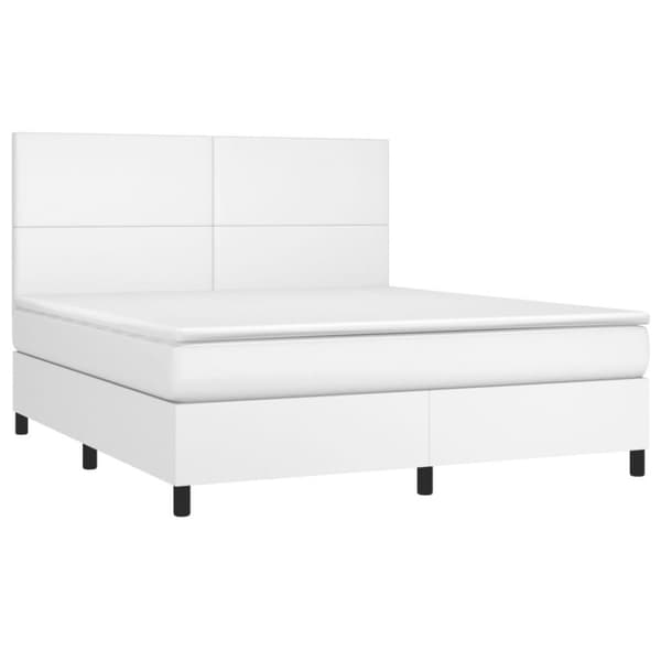 vidaXL kontinentalseng 160x200 cm kunstlæder hvid