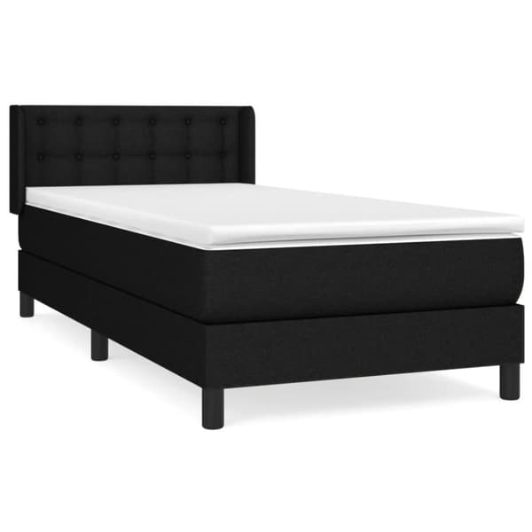 vidaXL kontinentalseng med madras 90x190 cm stof sort