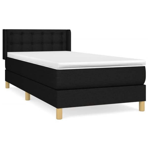 vidaXL kontinentalseng med madras 90x190 cm stof sort