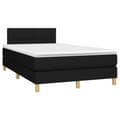 Miniatyrbillede 3 af 10: vidaXL kontinentalseng med LED-lys 120x200 cm stof sort