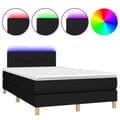 Miniatyrbillede 1 af 10: vidaXL kontinentalseng med LED-lys 120x200 cm stof sort