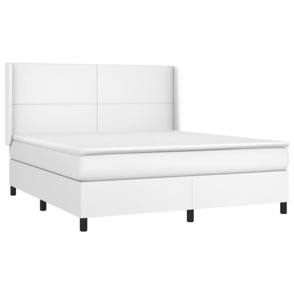 vidaXL kontinentalseng 160x200 cm kunstlæder hvid