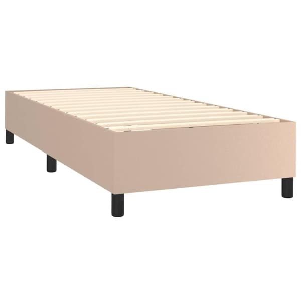 vidaXL kontinentalseng 100x200 cm kunstlæder cappuccinofarvet