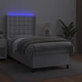 Miniatyrbillede 3 af 10: vidaXL kontinentalseng med LED-lys 100x200 cm kunstlæder hvid
