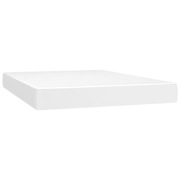 vidaXL kontinentalseng med madras 140x190 cm kunstlæder hvid