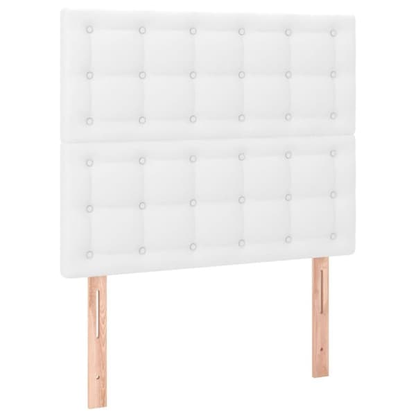 vidaXL kontinentalseng med madras 100x200 cm kunstlæder hvid