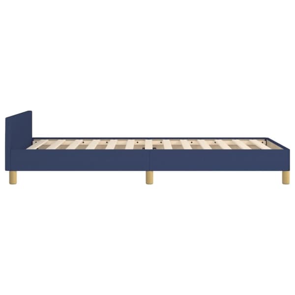 vidaXL sengeramme med sengegavl 90x190 cm stof blå