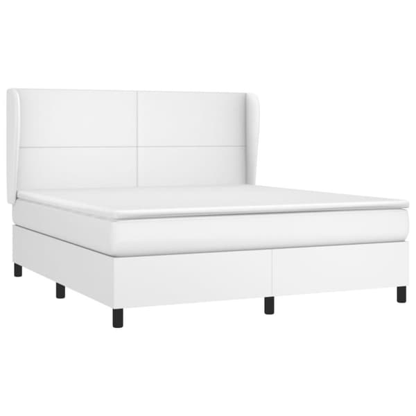 vidaXL kontinentalseng 160x200 cm kunstlæder hvid