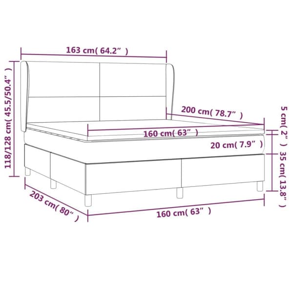 vidaXL kontinentalseng 160x200 cm kunstlæder hvid