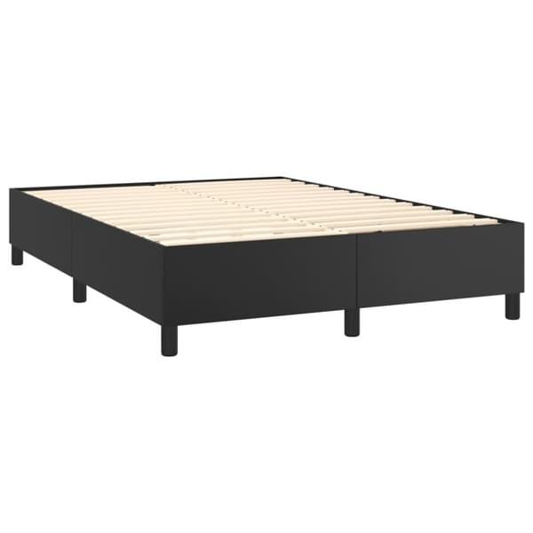 vidaXL kontinentalseng med madras 140x190 cm kunstlæder sort